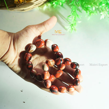 Tumbled crystal beads bracelets-Red Jasper-Maitri Export | Crystals Store