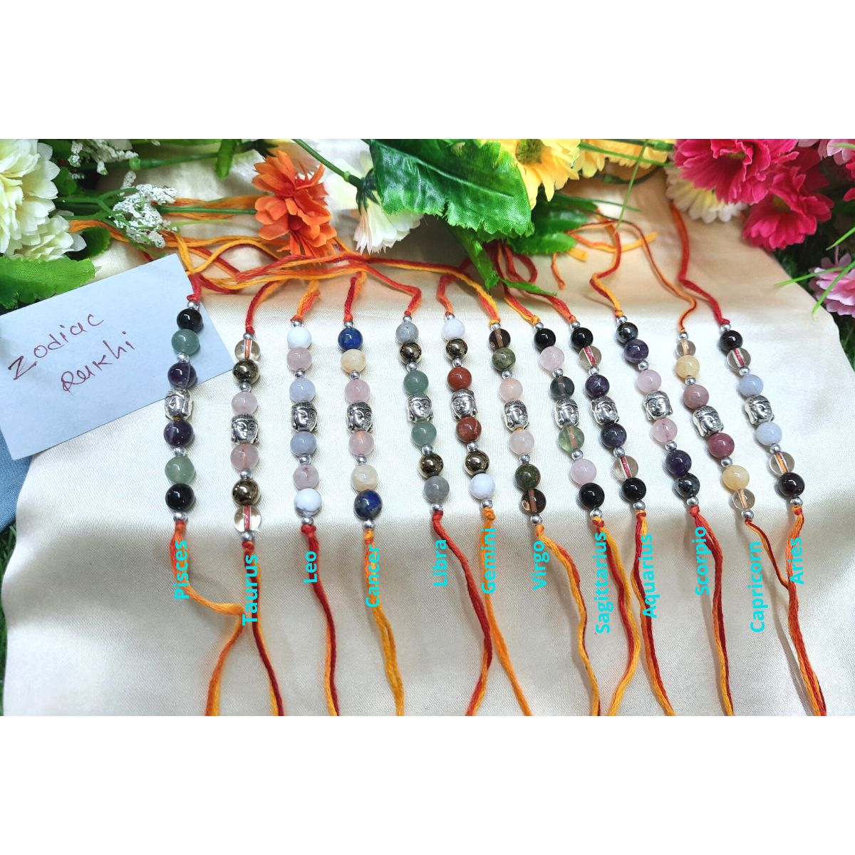 Natural crystal stone based zodiac sign rakhi-Maitri Export | Crystals Store