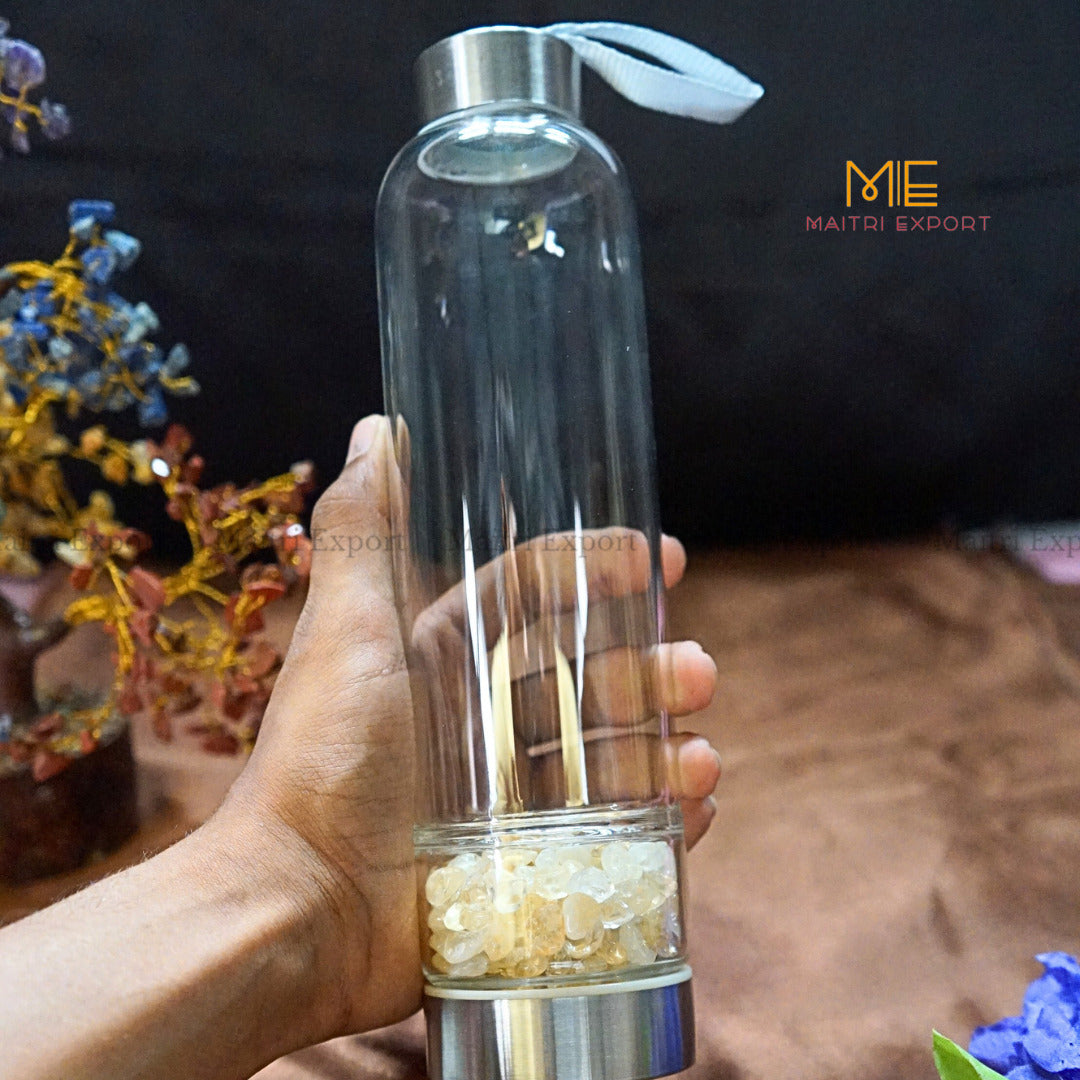 Crystal Elixir bottle with chips-Citrine-Maitri Export | Crystals Store