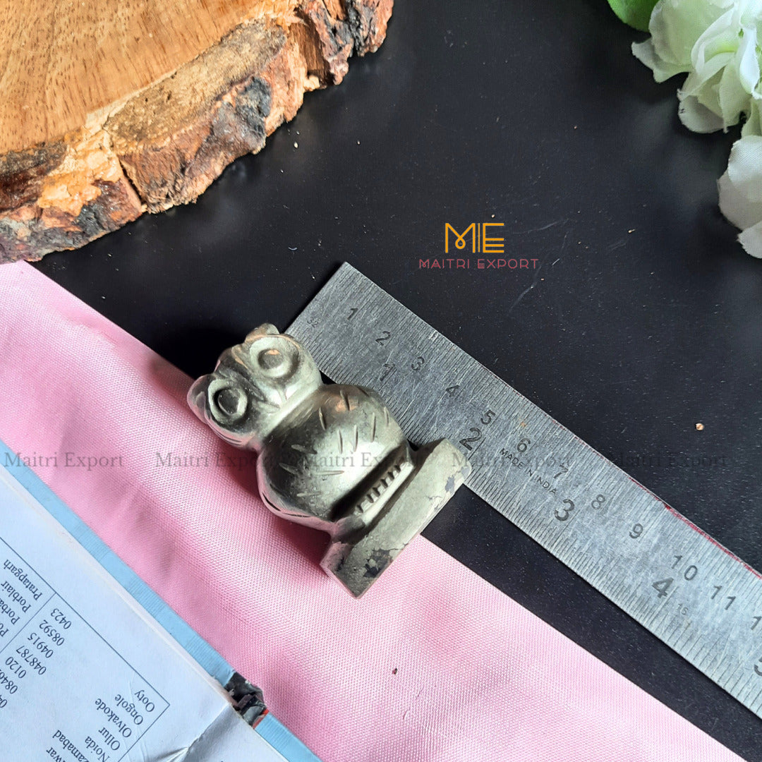 Natural Crystal Stones Owl Carving / Figurine-Pyrite-Maitri Export | Crystals Store