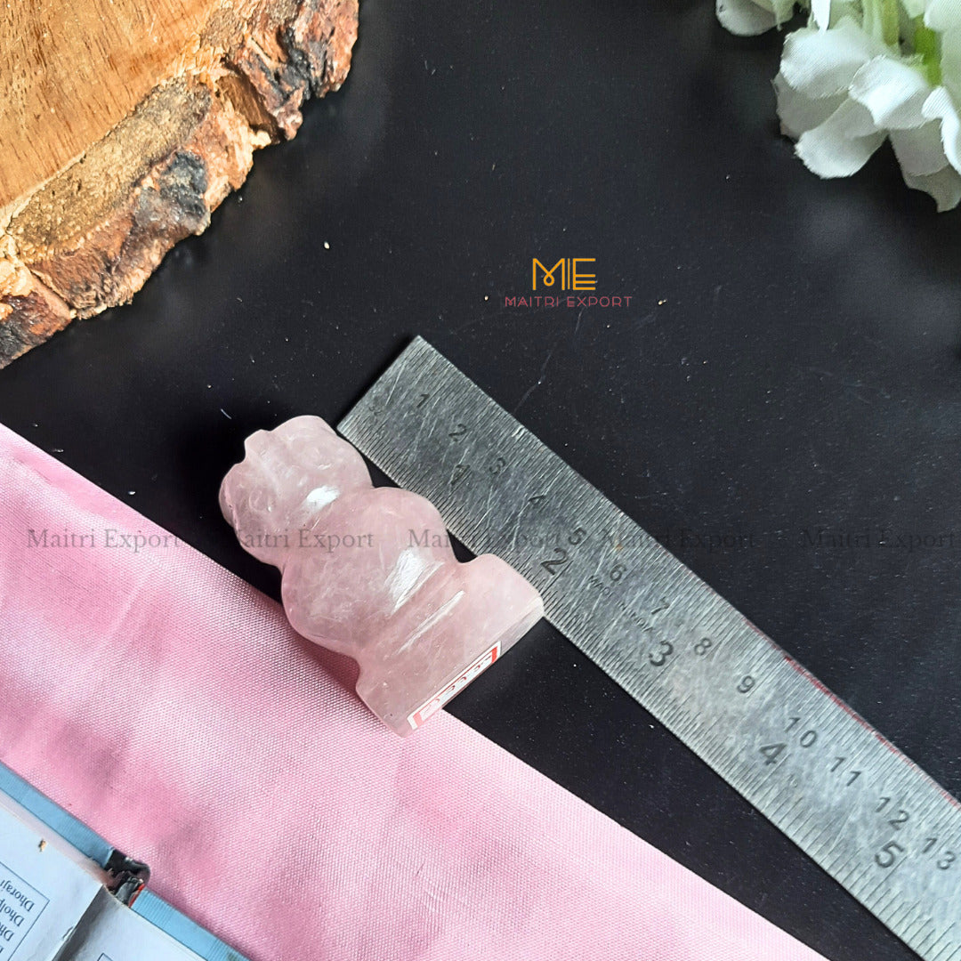 Natural Crystal Stones Owl Carving / Figurine-Rose Quartz-Maitri Export | Crystals Store