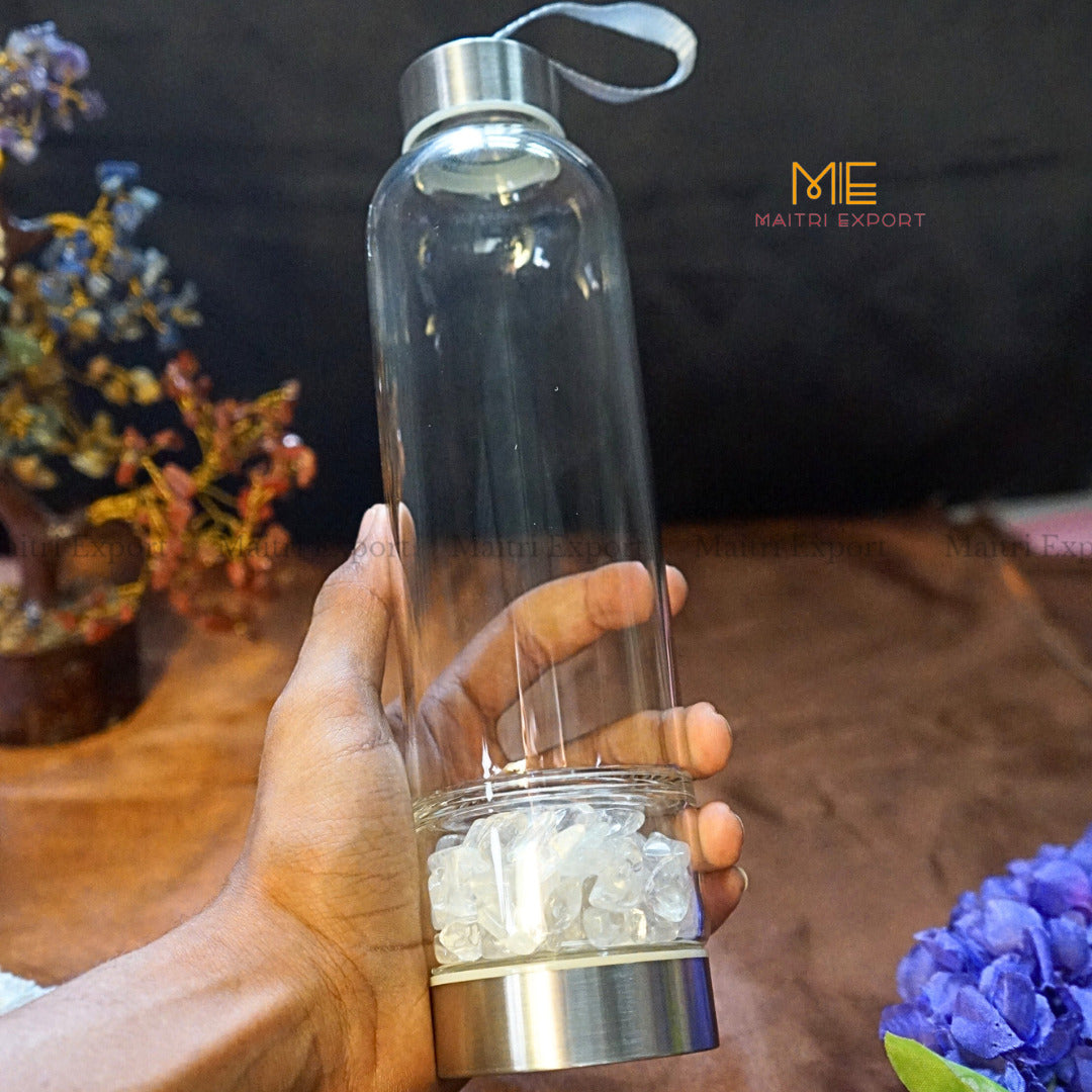 Crystal Elixir bottle with chips-Clear Quartz-Maitri Export | Crystals Store