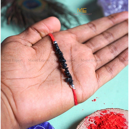 natural crystal stone chips rakhis-Black tourmaline-Maitri Export | Crystals Store