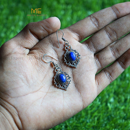 Hanging Earrings ( 1 )-Lapis Lazuli-Maitri Export | Crystals Store