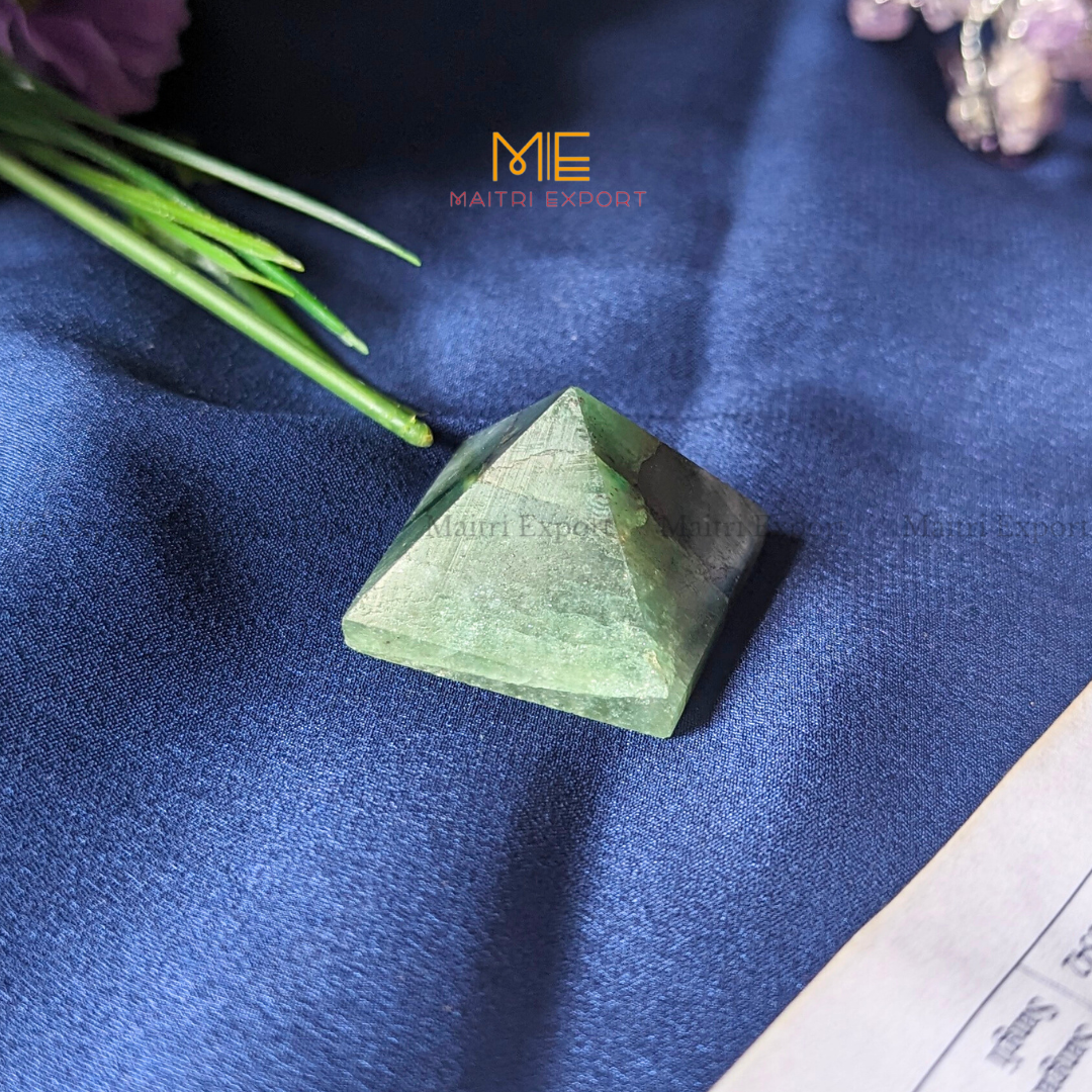 Natural different crystal stone pyramid ( Size: 1 inch )-Green Jade-Maitri Export | Crystals Store