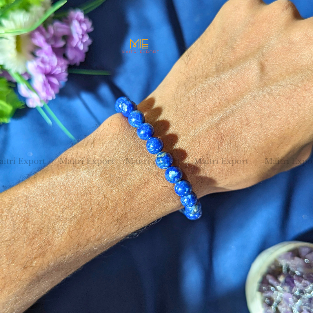 Lapis Lazuli 8mm Natural Crystal Healing Bracelet ( High Quality )-Maitri Export | Crystals Store