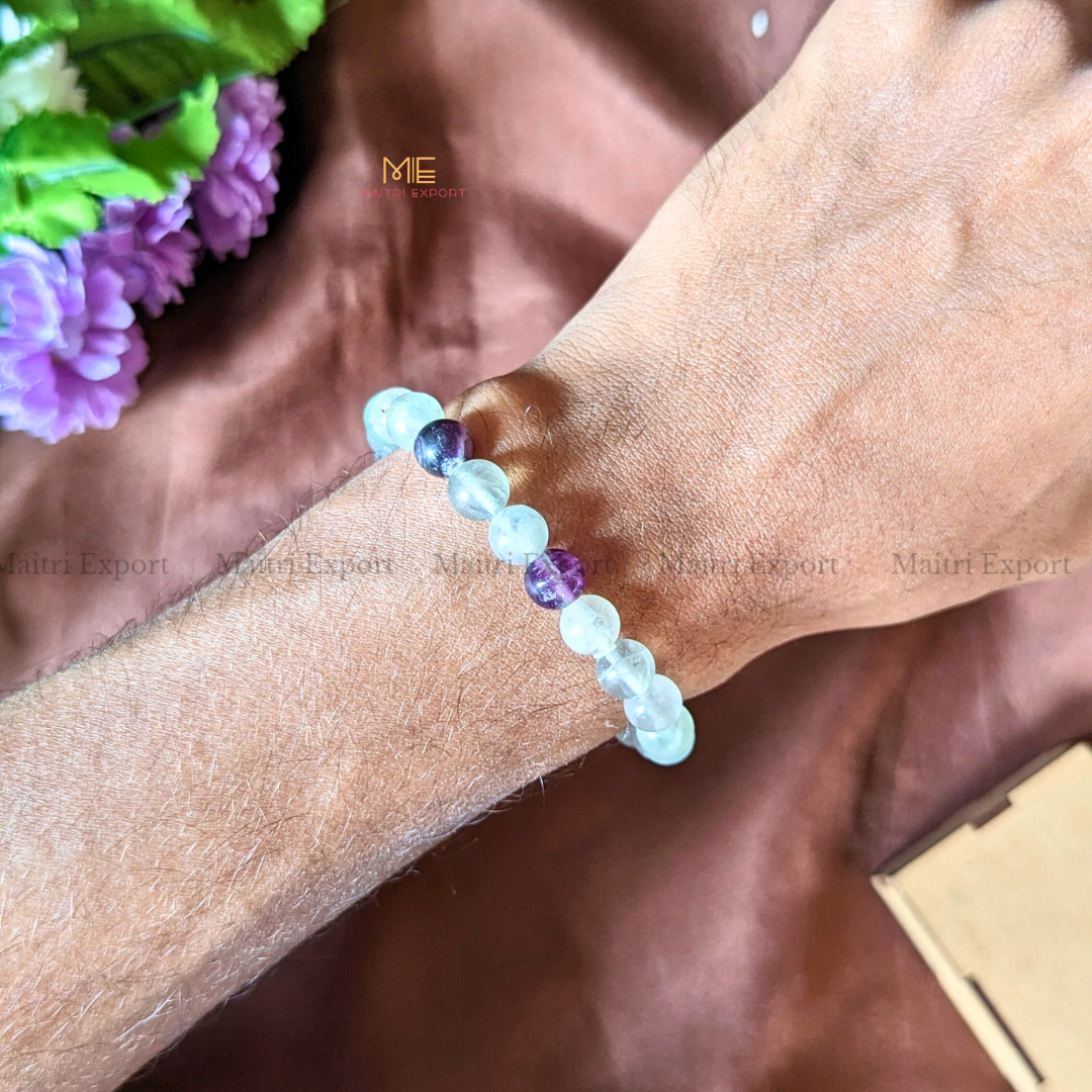 Multi Fluorite Natural Crystal Healing Bracelet-Maitri Export | Crystals Store