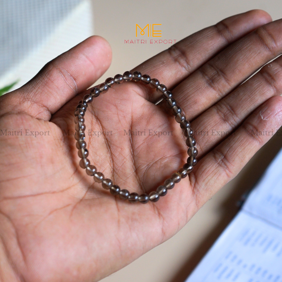 Smoky Quartz Crystal Healing Bracelet-4mm-Maitri Export | Crystals Store