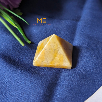 Natural different crystal stone pyramid ( Size: 1 inch )-Yellow Agate-Maitri Export | Crystals Store