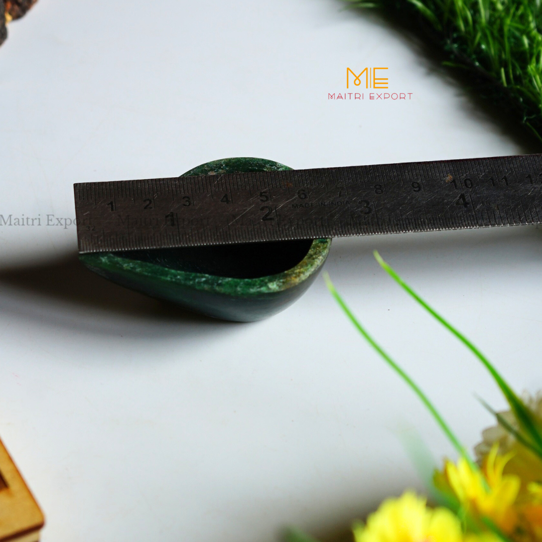 Natural Healing Crystal Stone 1 Face Leaf Shape Diya / Deepak-Maitri Export | Crystals Store