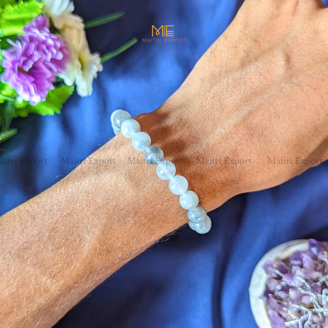 Cloudy Quartz 8mm Crystal Healing Bracelet-Maitri Export | Crystals Store