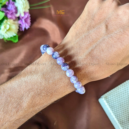 Lepidolite 8mm Natural Crystal Healing Bracelet-Maitri Export | Crystals Store