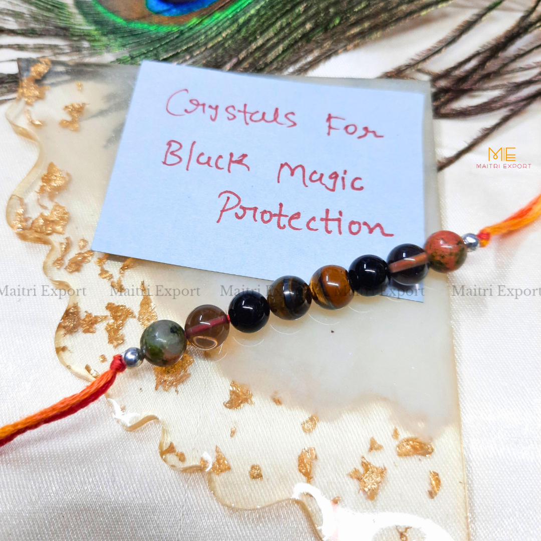 Natural crystal stone purposed rakhi-Maitri Export | Crystals Store