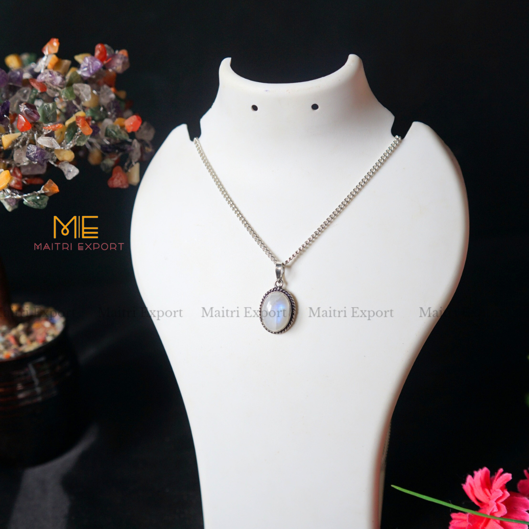 Natural Healing Crystal Gem Quality Oval Shaped Pendant-Maitri Export | Crystals Store