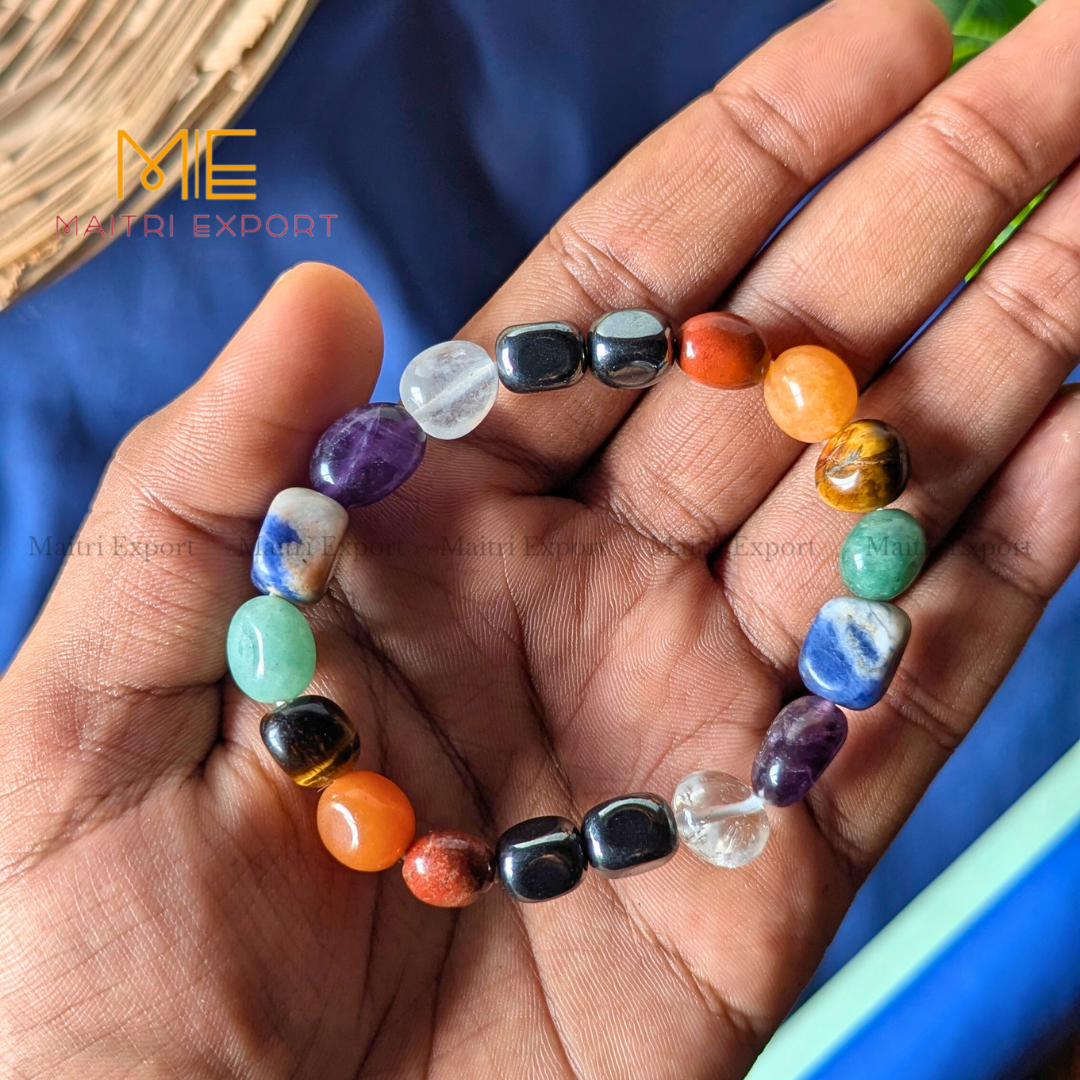 7 Chakra Healing Tumble Bracelet-Maitri Export | Crystals Store