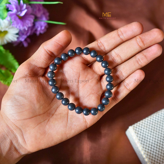 Shungite 8mm Crystal Healing Bracelet-Maitri Export | Crystals Store