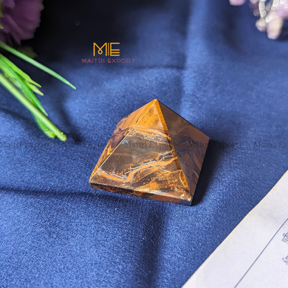 Natural different crystal stone pyramid ( Size: 1 inch )-Tiger Eye-Maitri Export | Crystals Store