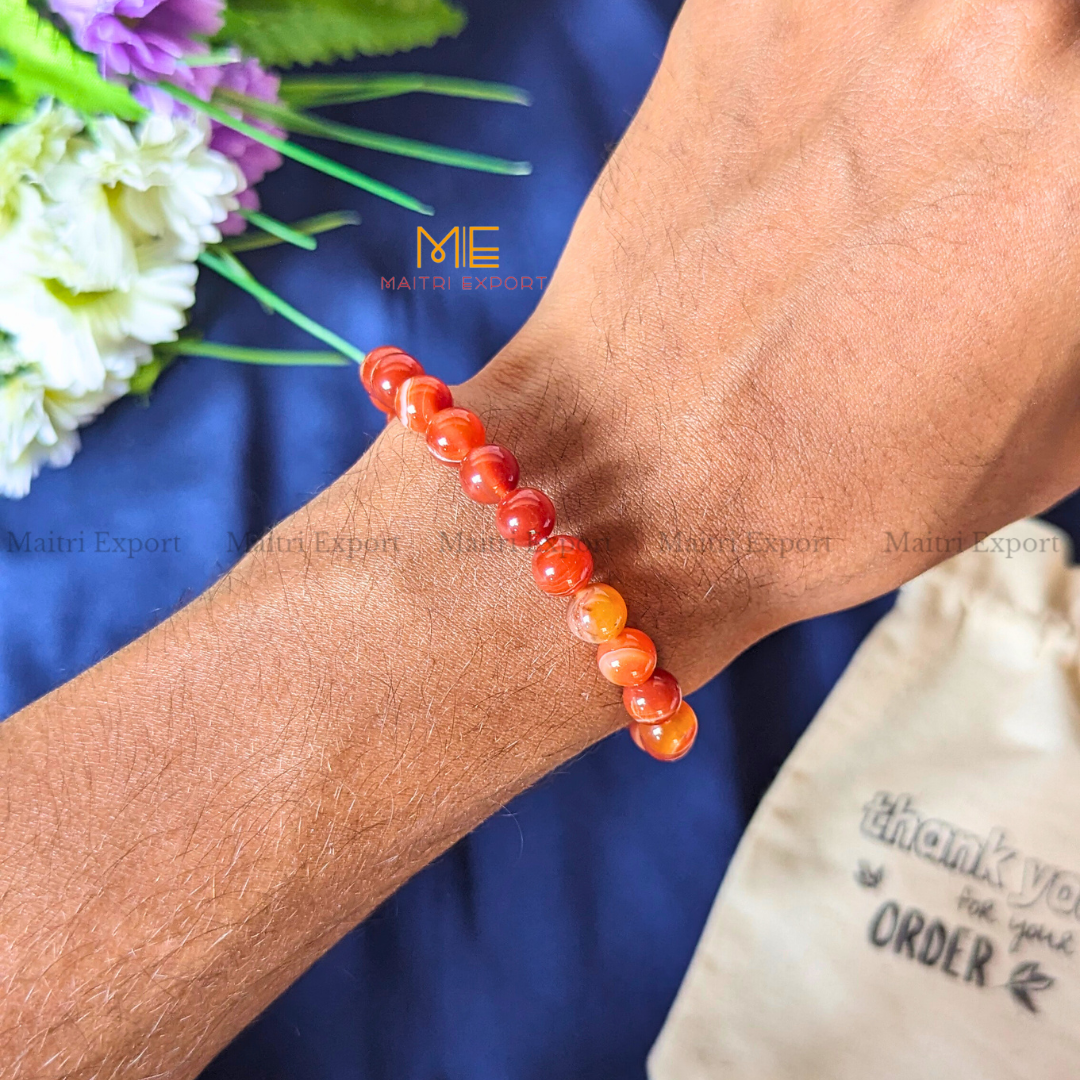 Carnelian Natural Crystal Healing Bracelet-Maitri Export | Crystals Store