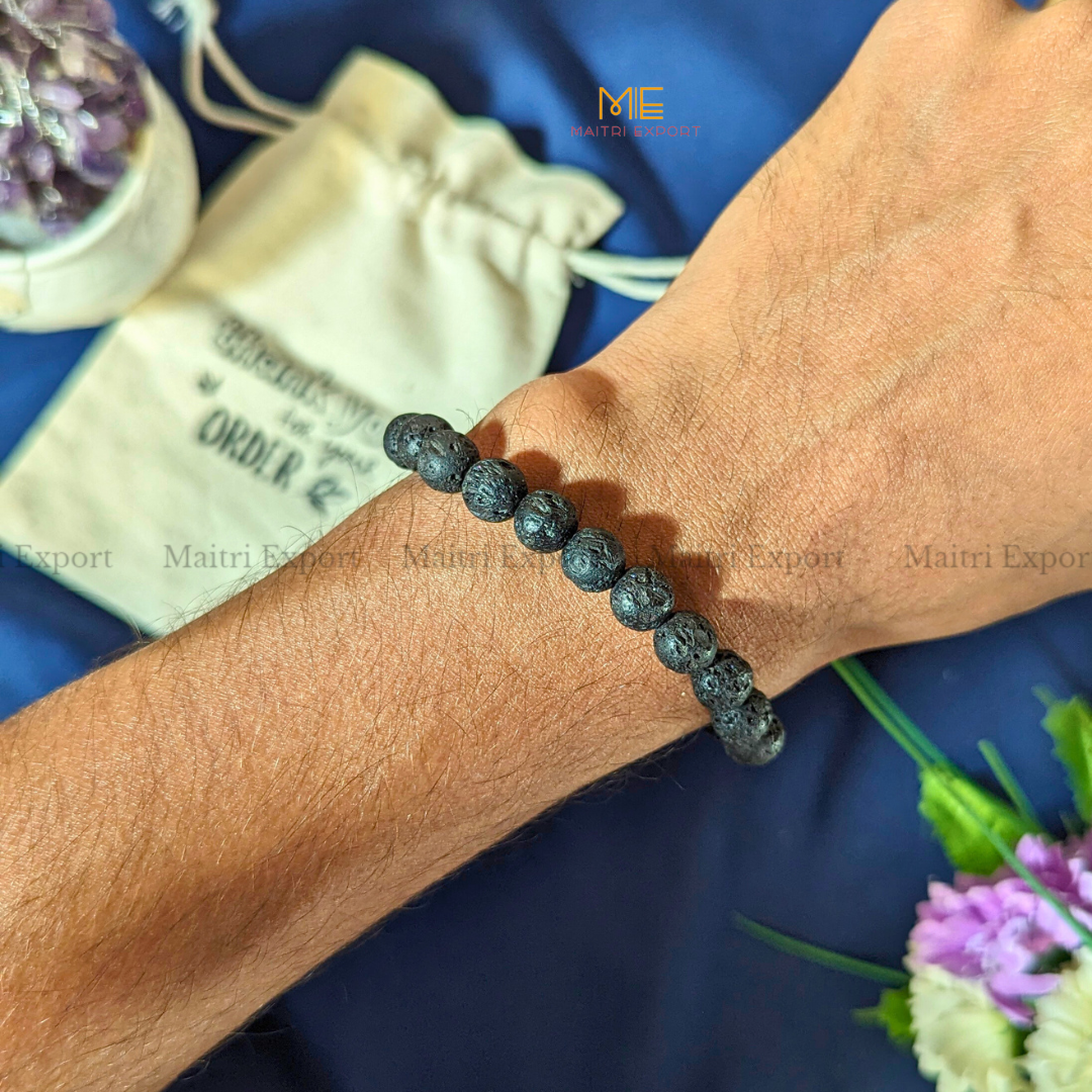 Lava Natural Crystal Healing Bracelet-Maitri Export | Crystals Store