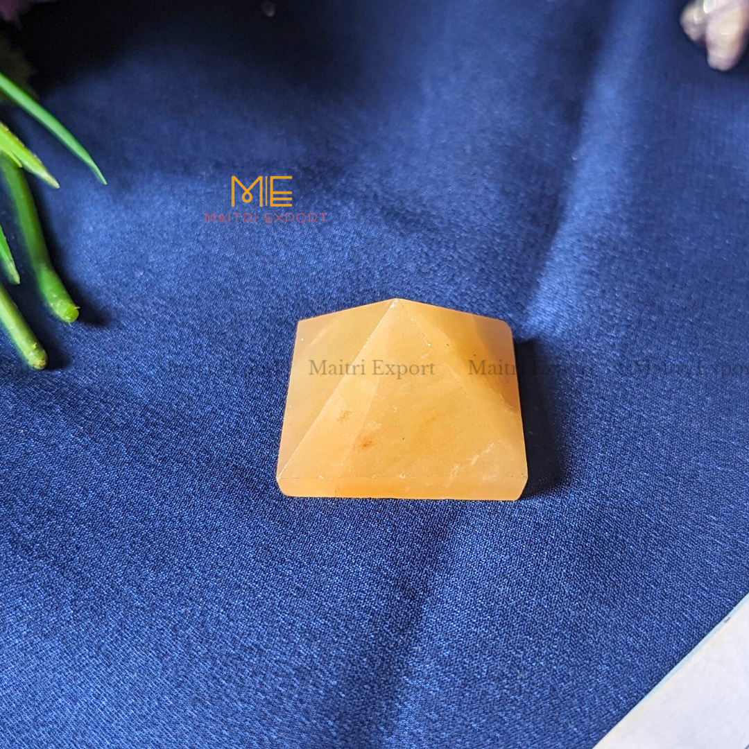 Natural different crystal stone pyramid ( Size: 1 inch )-Yellow Quartz-Maitri Export | Crystals Store