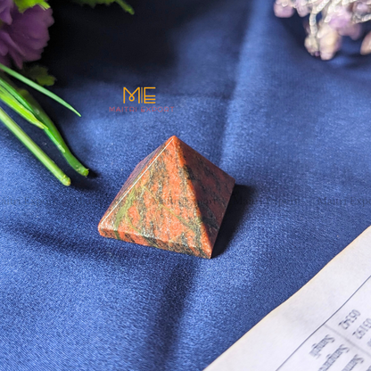 Natural different crystal stone pyramid ( Size: 1 inch )-Unakite-Maitri Export | Crystals Store