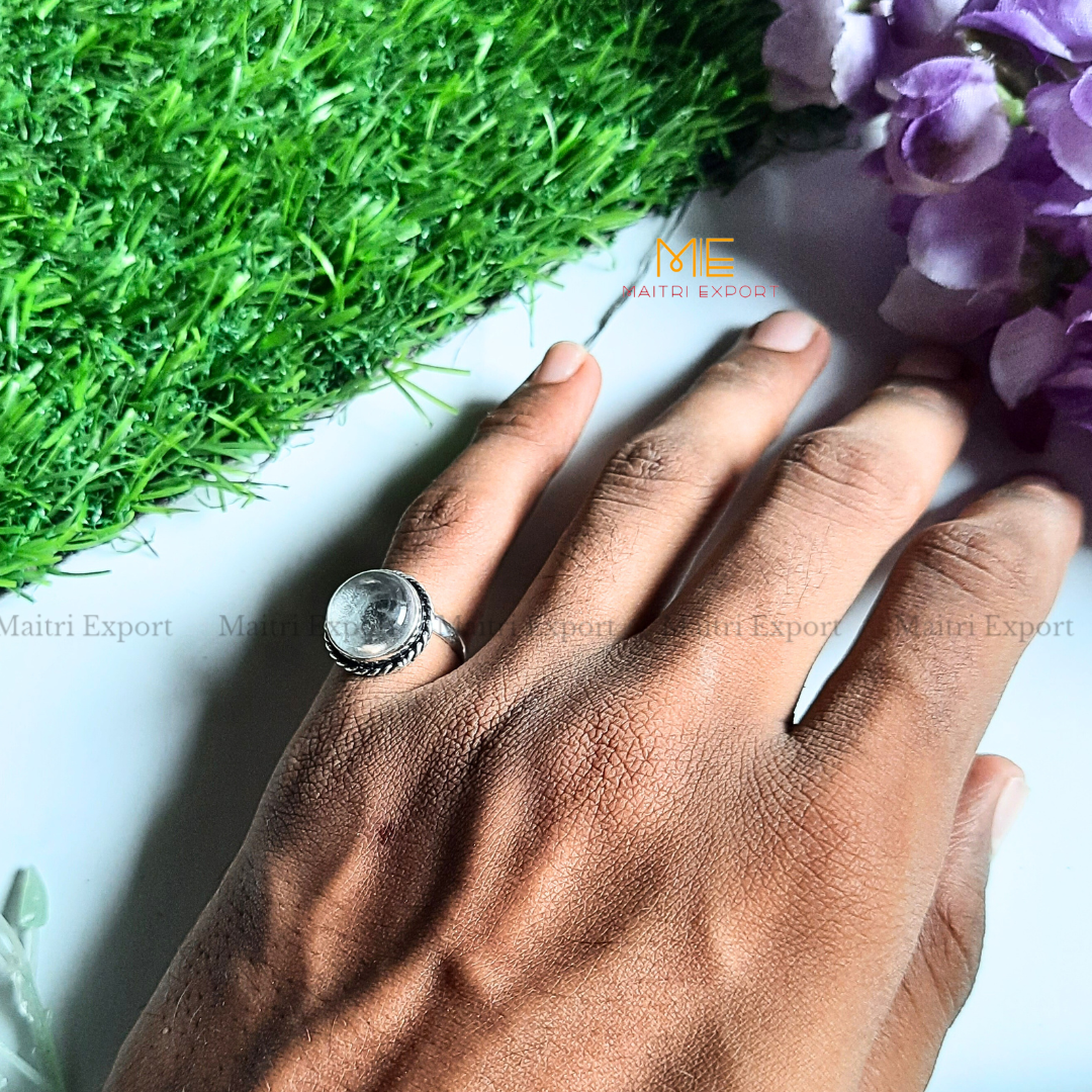 Round Gemstone crystal Adjustable rings-Maitri Export | Crystals Store