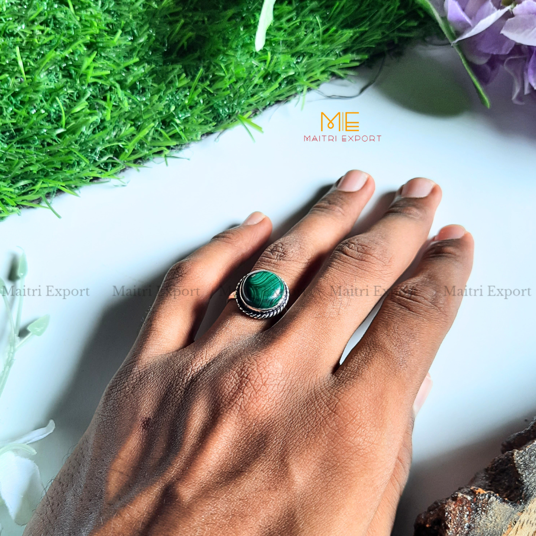 Round Gemstone crystal Adjustable rings-Maitri Export | Crystals Store