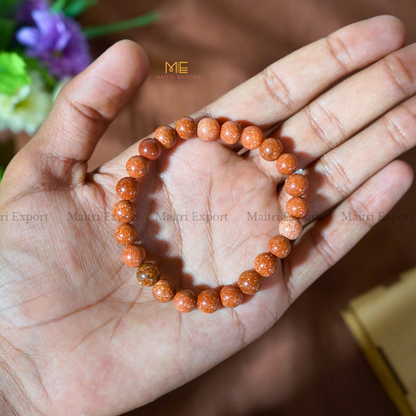 Red Goldstone Natural Crystal Healing Bracelet-8mm-Maitri Export | Crystals Store