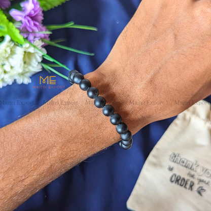 Black Matte 8mm Natural Crystal Healing Bracelet-Maitri Export | Crystals Store