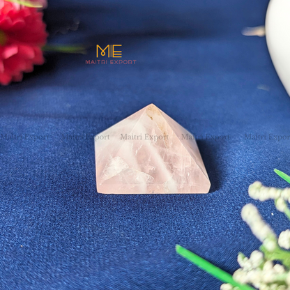 Natural different crystal stone pyramid ( Size: 1 inch )-Rose Quartz-Maitri Export | Crystals Store