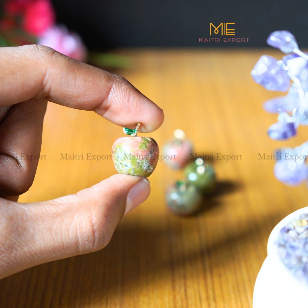 Natural crystal stone Apple shaped gemstone Pendant-Maitri Export | Crystals Store