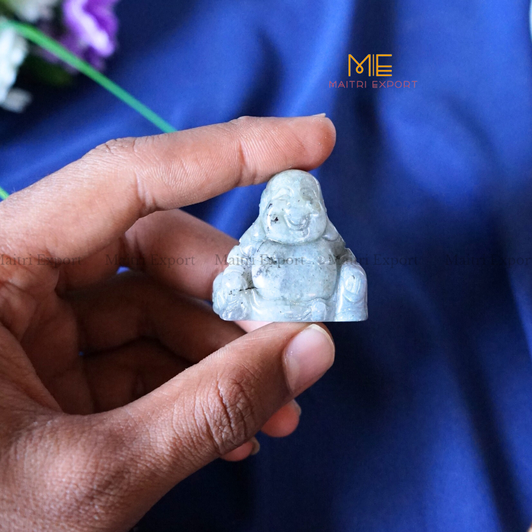 1.5 Inch Laughing Buddha Natural Crystal Handcrafted Figurine / Carving-Maitri Export | Crystals Store