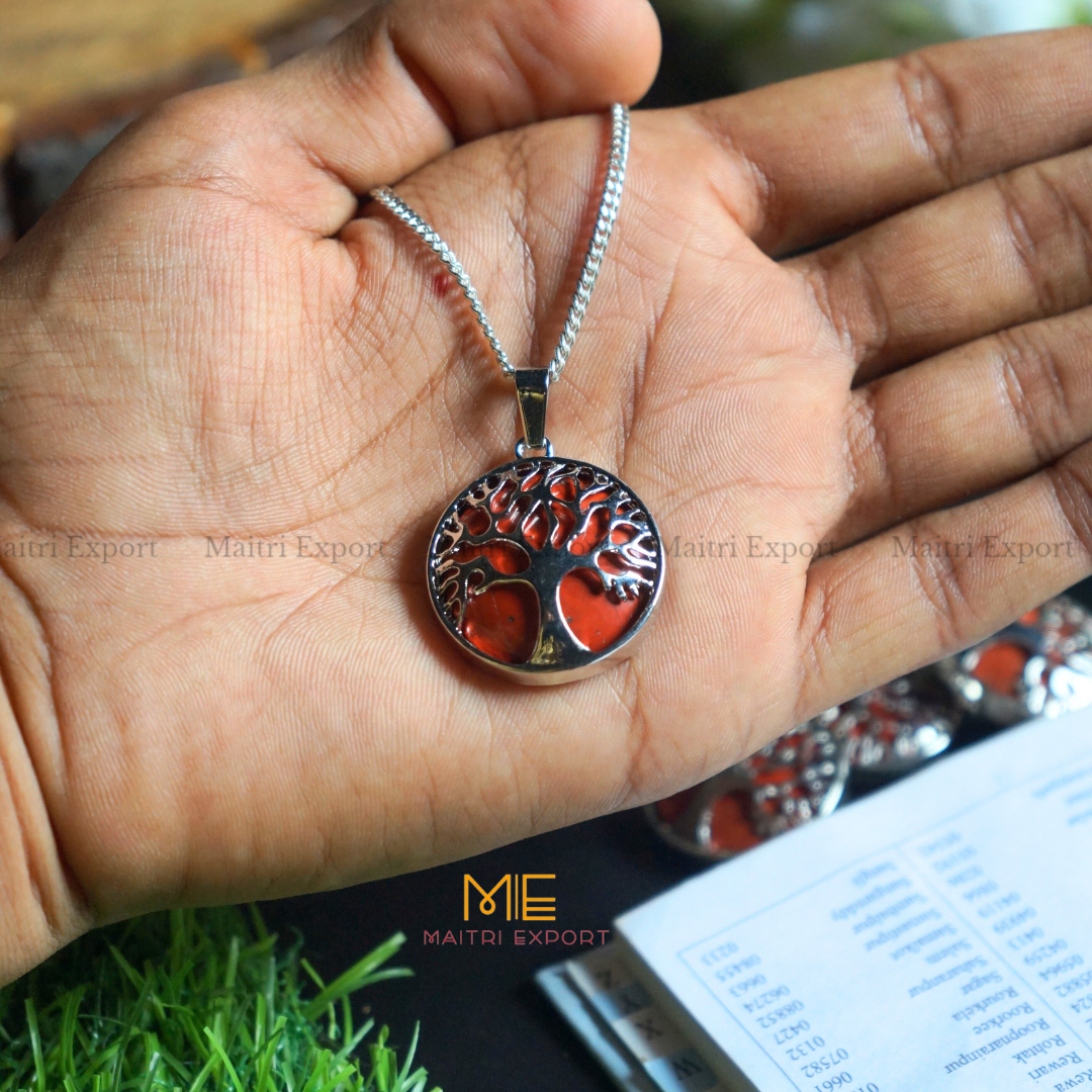 Natural Healing Crystal Stone Tree Of Life Pendant-Maitri Export | Crystals Store