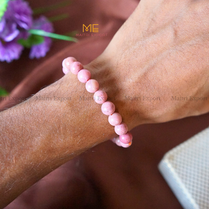 Rhodochrosite Natural Crystal Healing Bracelet-Maitri Export | Crystals Store