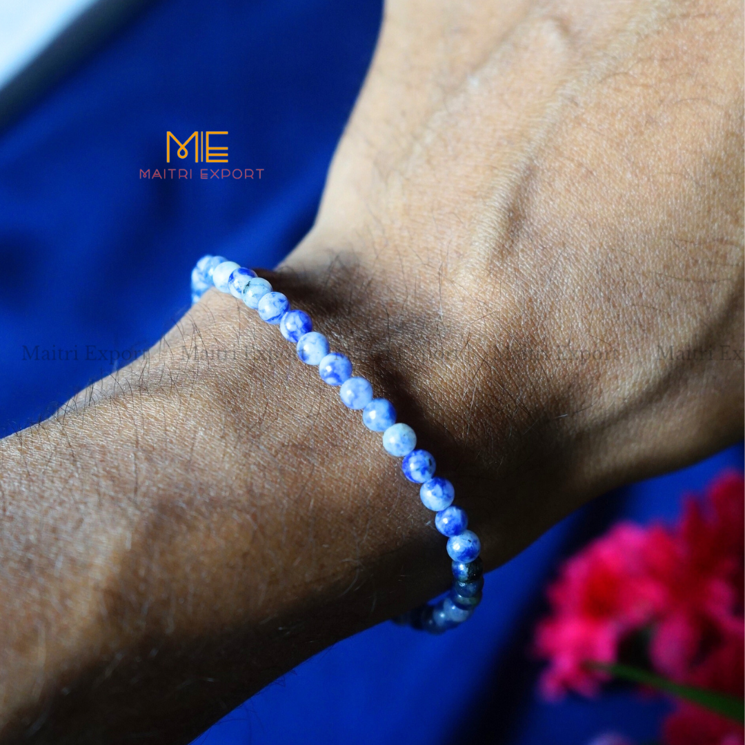 Sodalite Natural Crystal Healing Bracelet-4mm-Maitri Export | Crystals Store