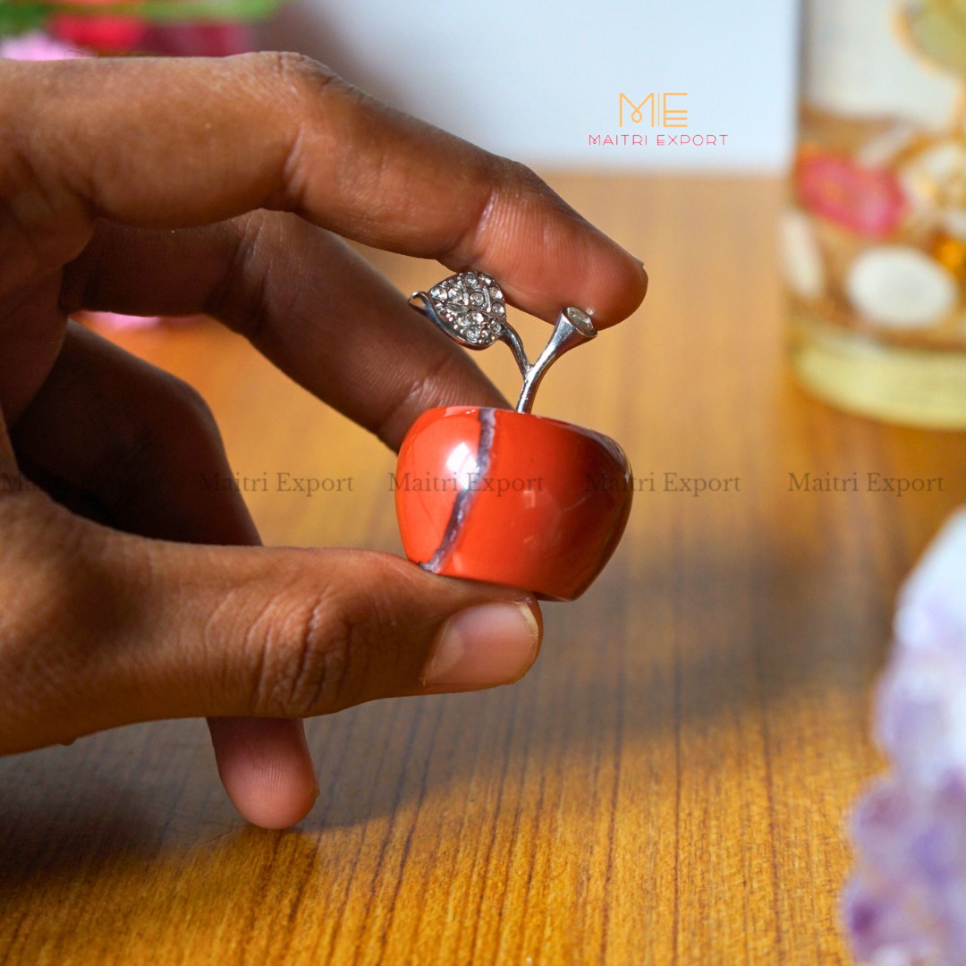 Natural Crystal Stone Apple shaped figurine / Showpiece-Maitri Export | Crystals Store