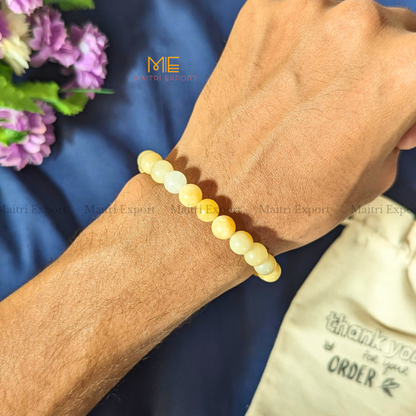 Yellow Aventurine 8mm Natural Crystal Healing Bracelet-Maitri Export | Crystals Store