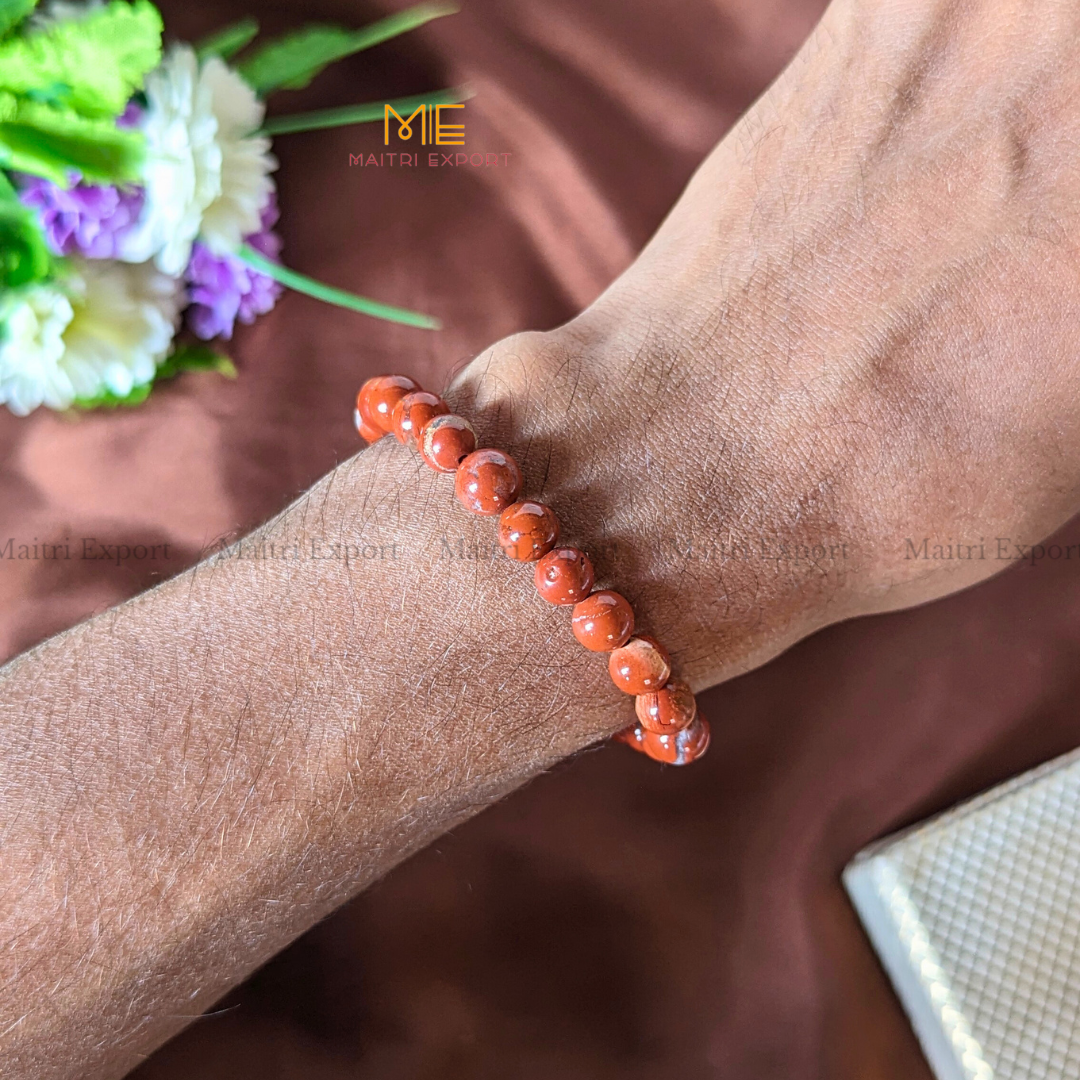 Red Jasper Natural Crystal Healing Bracelet-Maitri Export | Crystals Store