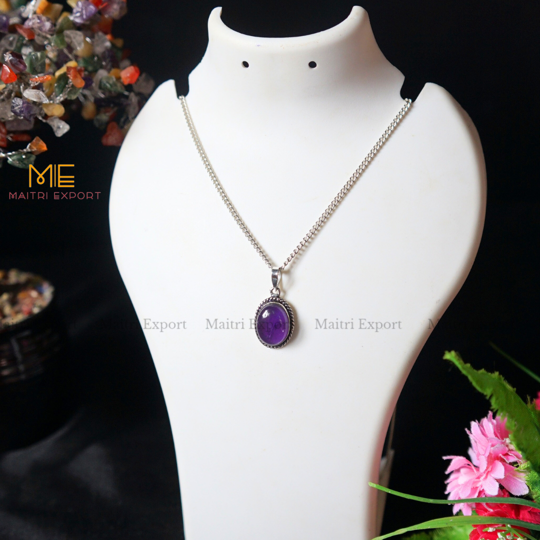 Natural Healing Crystal Gem Quality Oval Shaped Pendant-Maitri Export | Crystals Store