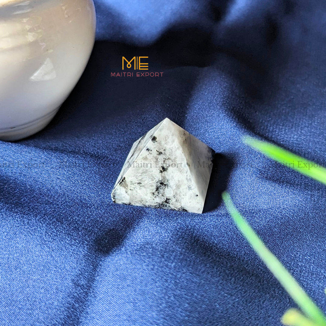 Natural different crystal stone pyramid ( Size: 1 inch )-Rainbow Moonstone-Maitri Export | Crystals Store