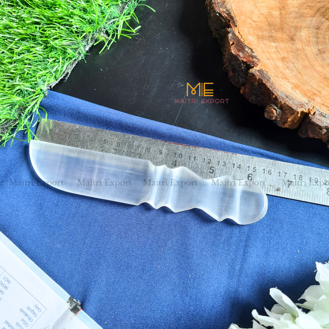 Natural crystal stone Selenite hand carved knife-7-Maitri Export | Crystals Store