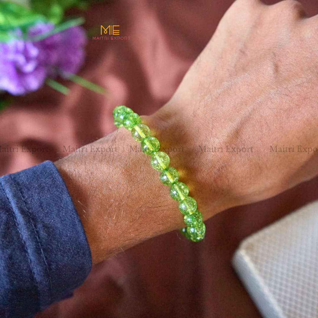 Peridot 8mm Crystal Healing Bracelet-Maitri Export | Crystals Store