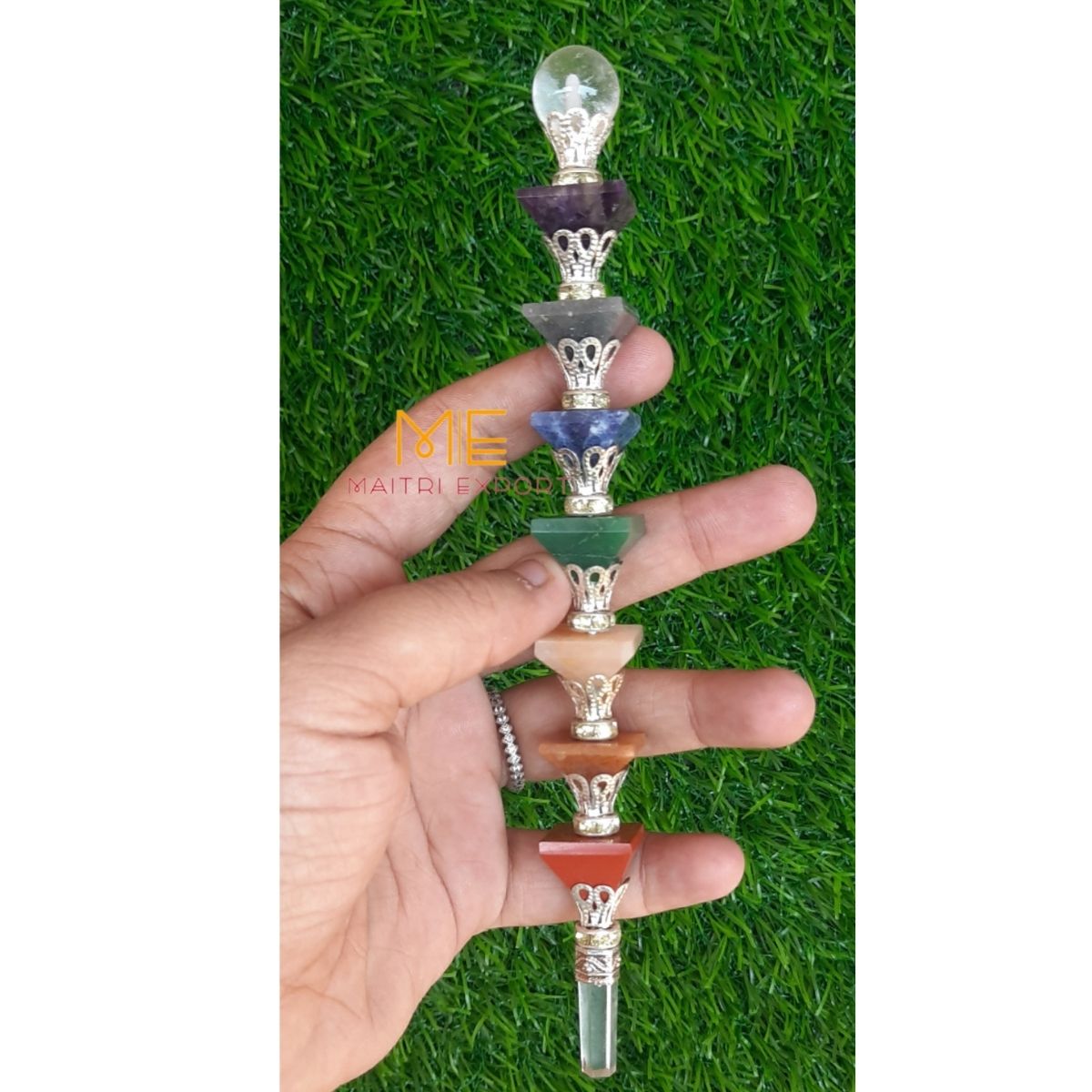 Natural 7 chakra stones stick Wand-Maitri Export | Crystals Store