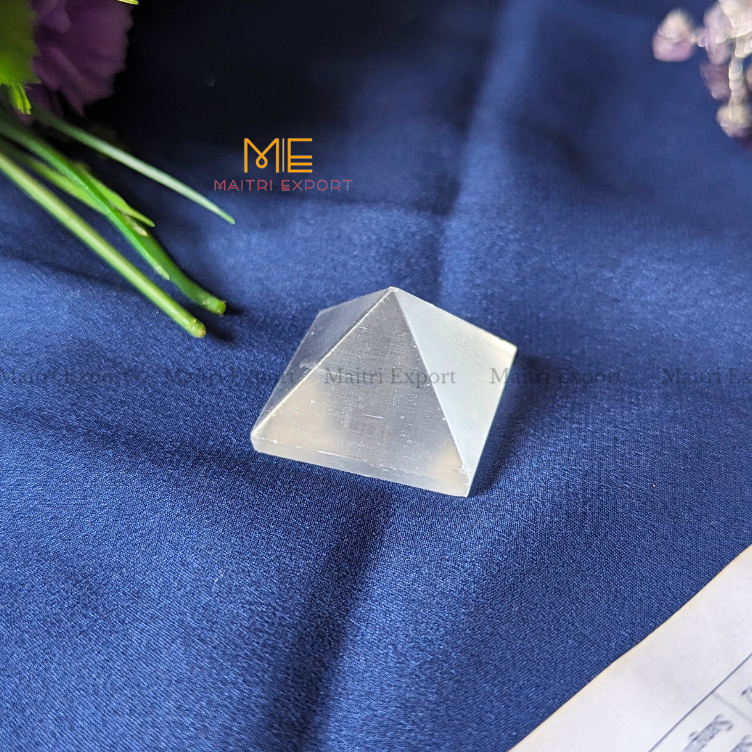 Natural different crystal stone pyramid ( Size: 1 inch )-Selenite-Maitri Export | Crystals Store