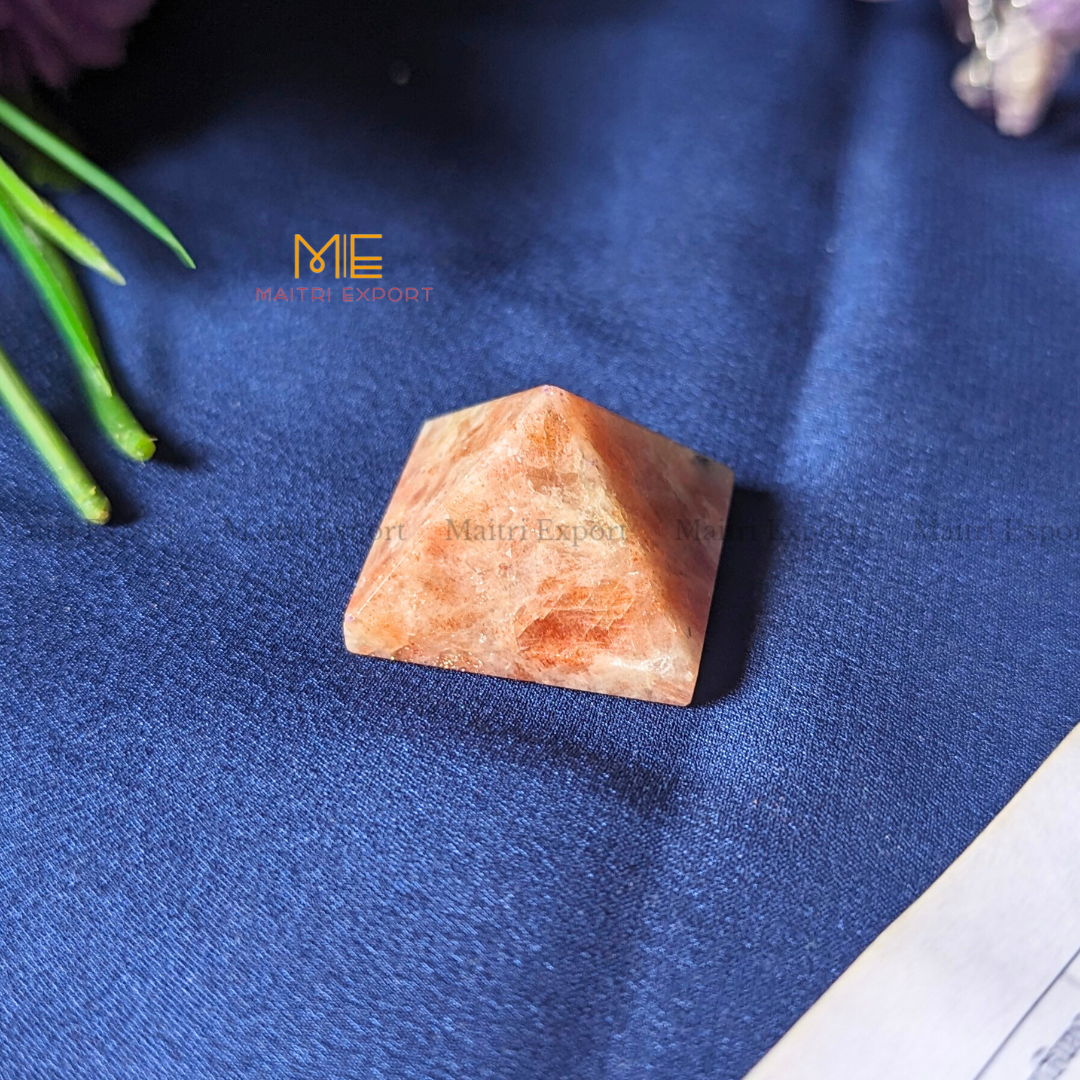 Natural different crystal stone pyramid ( Size: 1 inch )-Sunstone-Maitri Export | Crystals Store