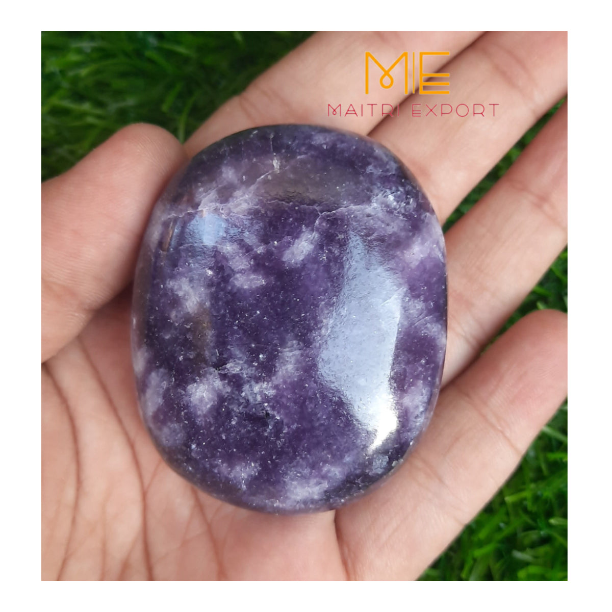 Natural different crystal palmstone for meditation and healing-Lepidolite-Maitri Export | Crystals Store