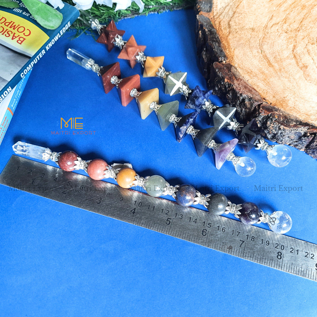 Natural 7 chakra stones stick Wand-ball-Maitri Export | Crystals Store