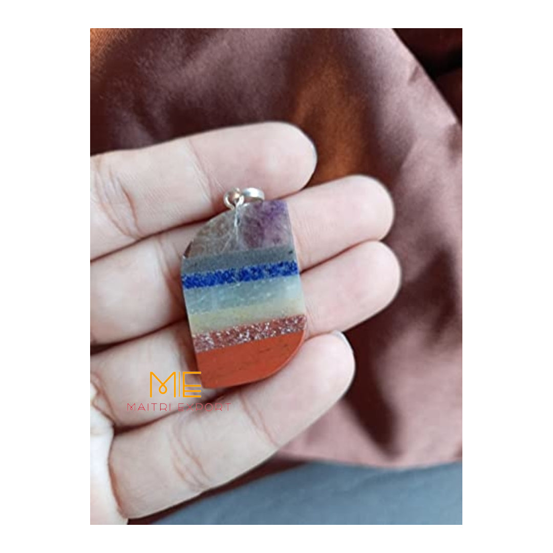 7 chakra bonded pendant.-Maitri Export | Crystals Store