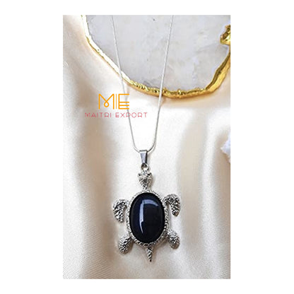 Natural crystal stone tortoise shaped pendant-Black tourmaline-Maitri Export | Crystals Store