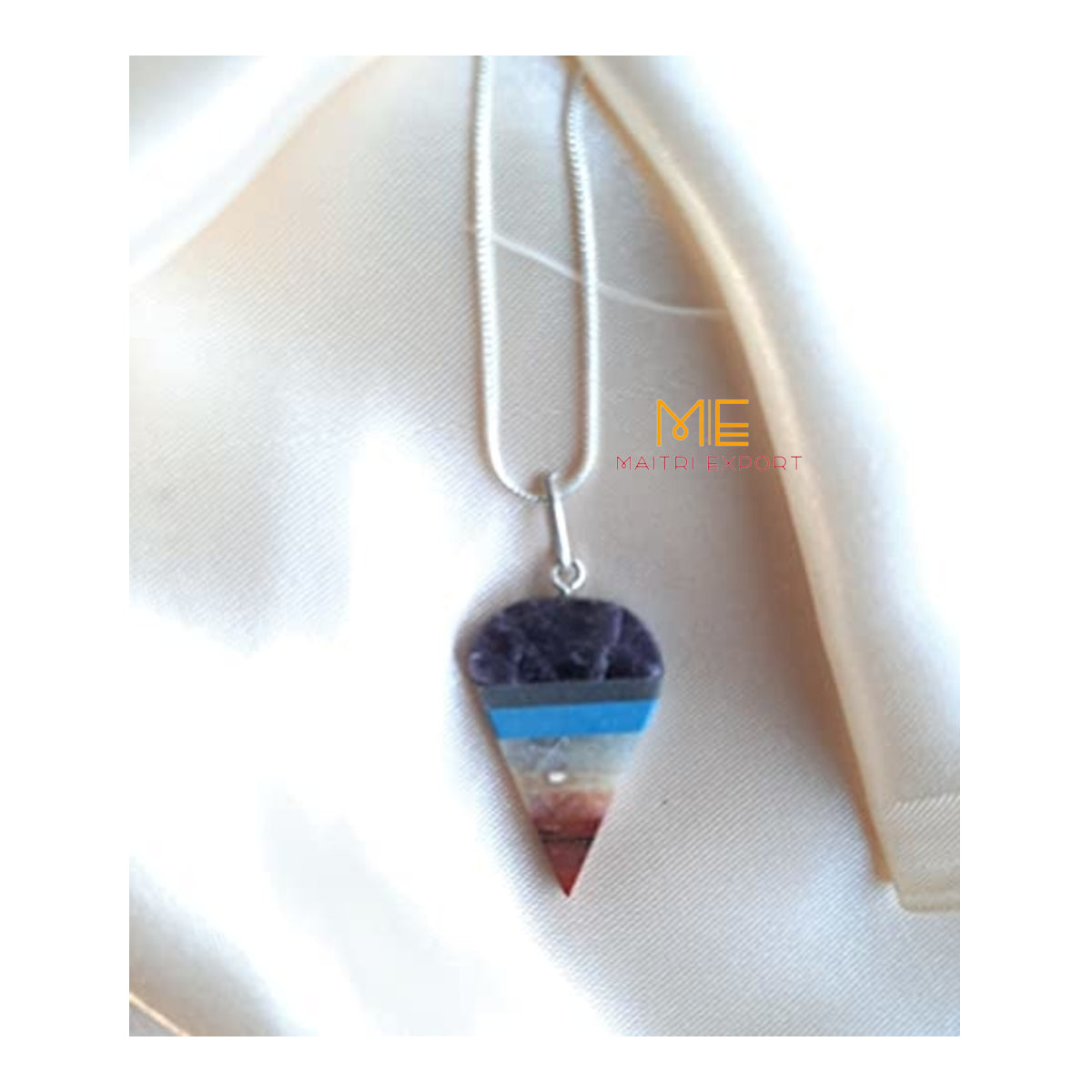 7 chakra bonded pendant.-Maitri Export | Crystals Store